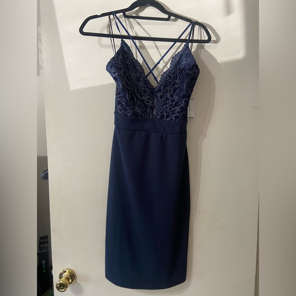 Navy blue mini dress. New with tags